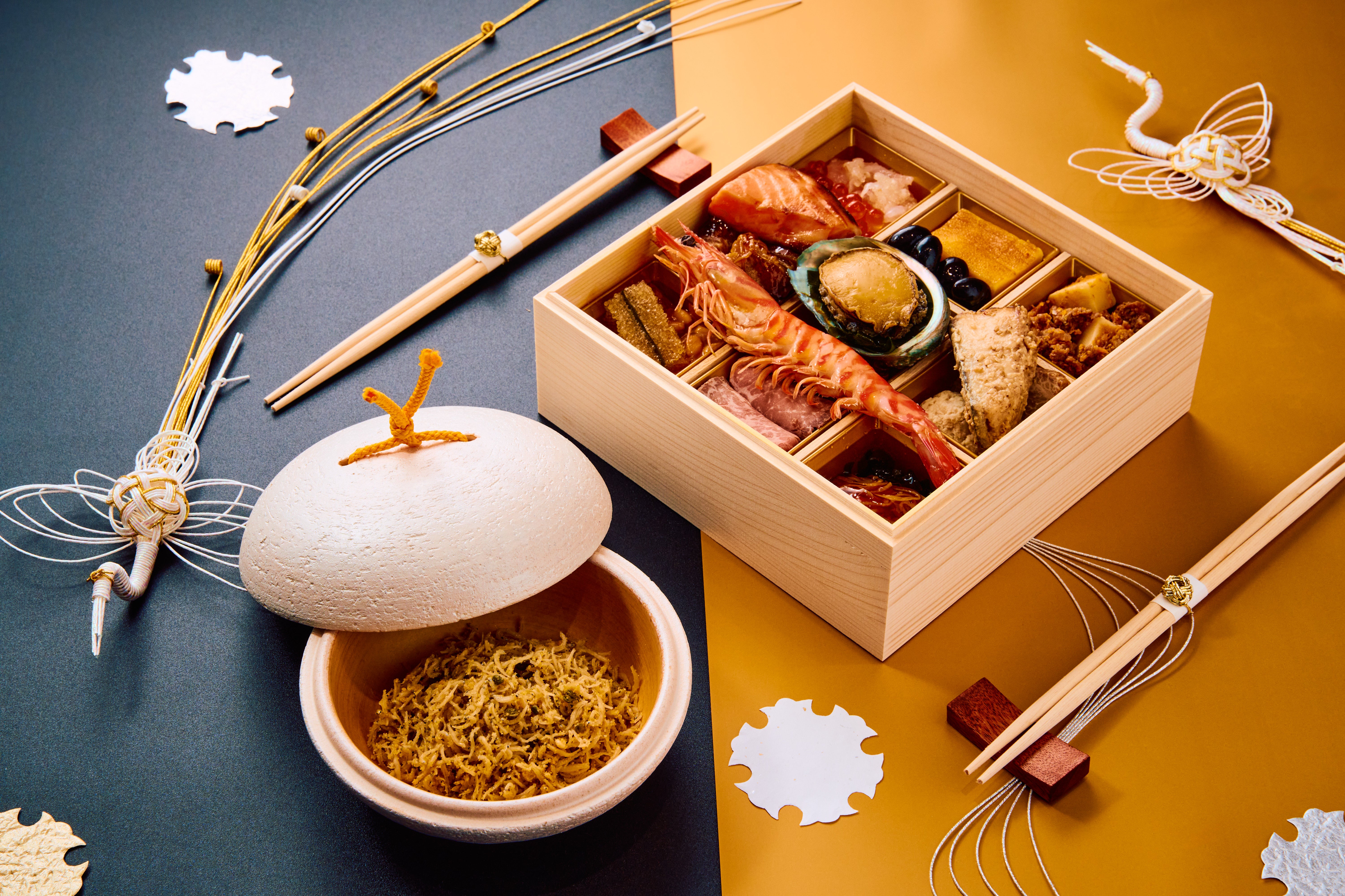 【早割特典付】京天神野口：1-2人前ミニお節（18品目)・早期特典：からすみちりめん付