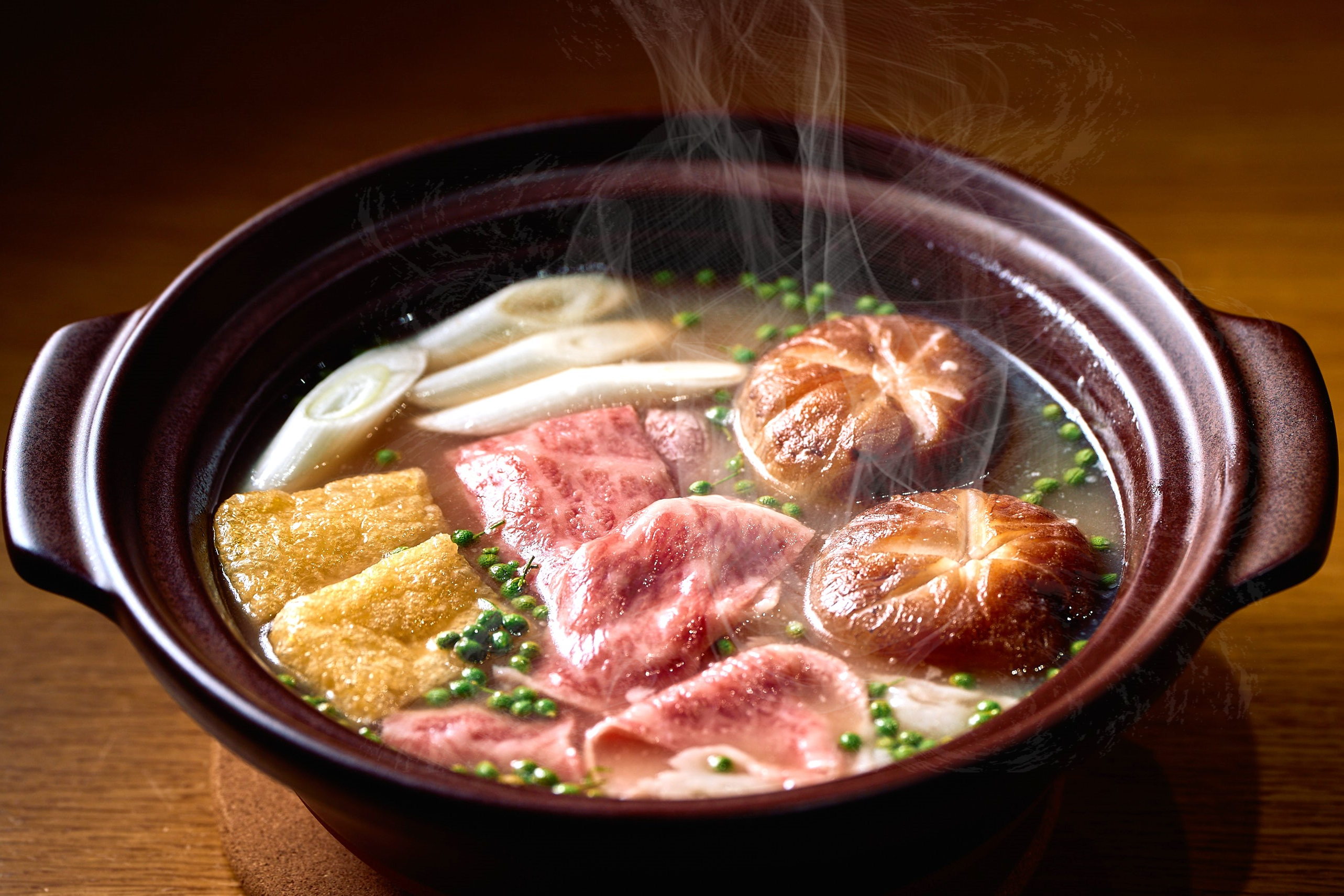 京都 緒方：黒毛和牛のしゃぶしゃぶ　白味噌と実山椒仕立て（山しゃぶ）